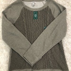 NWT L.L. BEAN 100% Cotton Crew Neck Sweater Small